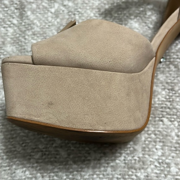 Gianni Bini x Venita Aspen Sienna Taupe Suede Platform Dress Sandals - Picture 6 of 14
